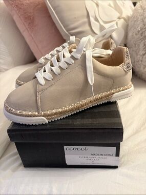 NIB Ccocci Jackie Espadrille Sneaker in Beige